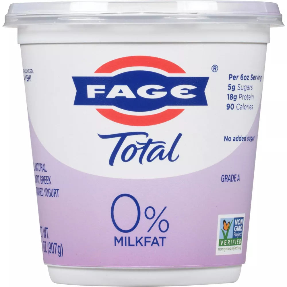 FAGE Total 0% Milkfat Plain Greek Yogurt, 32 oz