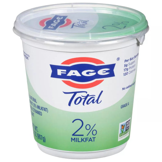 FAGE Total 2% Milkfat Plain Greek Yogurt, 32 oz