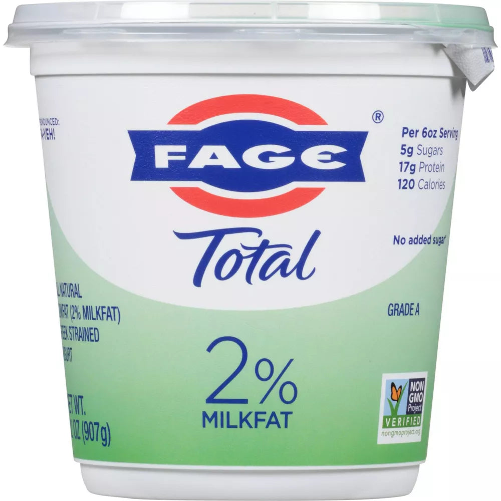 FAGE Total 2% Milkfat Plain Greek Yogurt, 32 oz