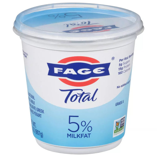 FAGE Total 5% Milkfat Plain Greek Yogurt, 32 oz