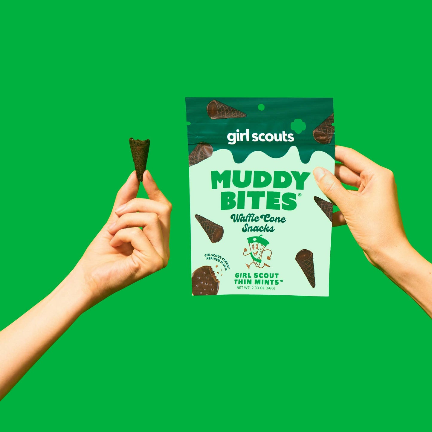 Muddy Bites Thin Mint Bite-Sized Waffle Cones Snacks, 2.33 oz