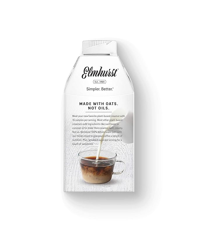 Elmhurst French Vanilla Oat Creamer, Plant-Based, Vegan, 16 oz