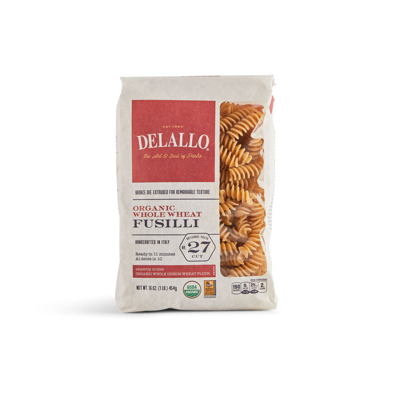 DeLallo Organic Whole Wheat Fusilli, 16 oz