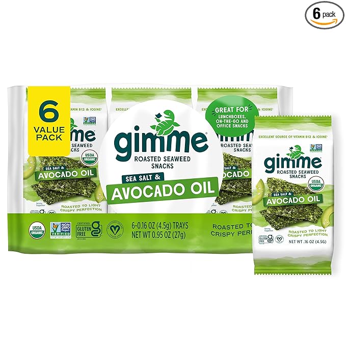 Gimme Roasted Seaweed Snacks Sea Salt & Avocado Oil, 0.16 oz