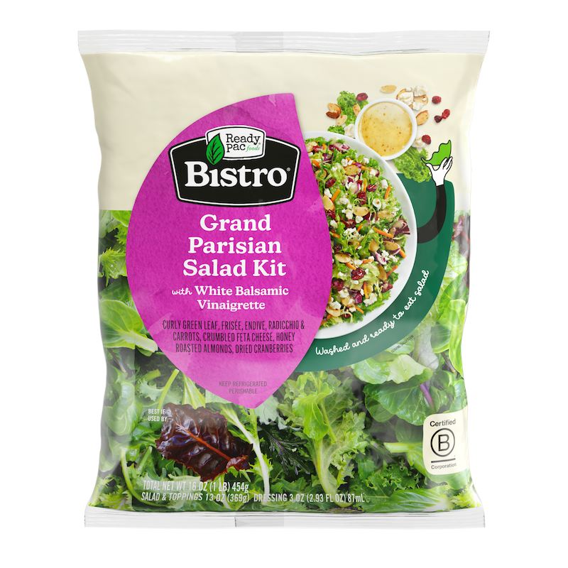 Ready Pac Bistro Grand Parisian Salad Kit, Bag with White Balsamic Vinaigrette, 16 oz