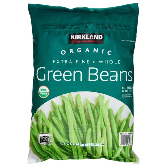 Kirkland Signature Organic Extra Fine Whole Green Beans, 5 lb