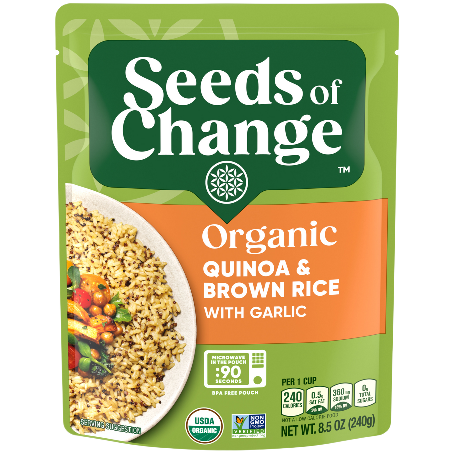 Seeds of Change Organic Quinoa & Brown Rice with Garlic, 8.5 oz