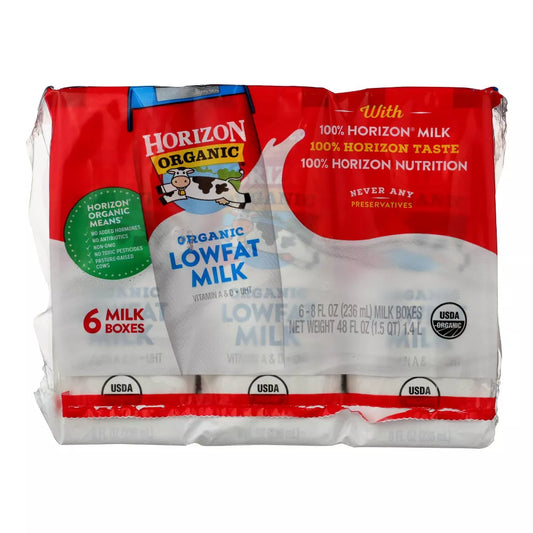 Horizon Organic Low Fat Milk, 6 Count