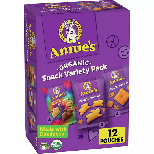 Annie's Homegrown Variety Cookie Cracker Snack Pack, 12 Count