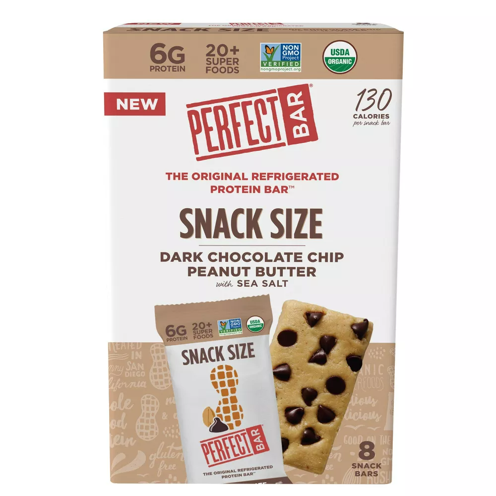 Perfect Bar Dark Chocolate Chip Peanut Butter Snack Size Protein Bars - 7oz/8ct