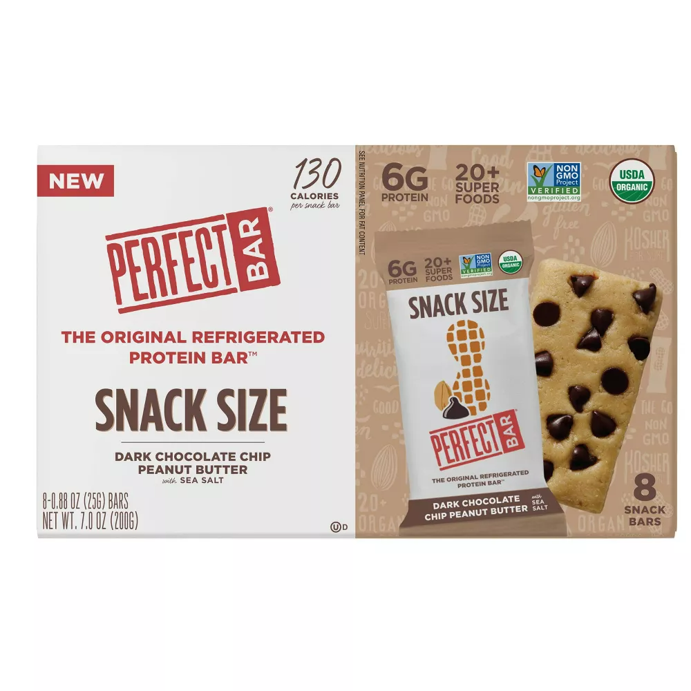 Perfect Bar Dark Chocolate Chip Peanut Butter Snack Size Protein Bars - 7oz/8ct