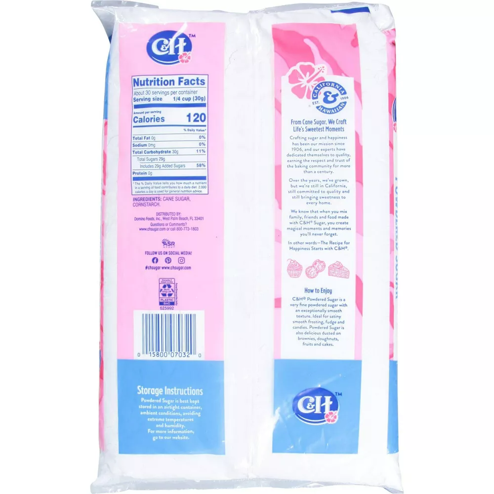 C&H Premium Cane Powdered Sugar - 2lbs