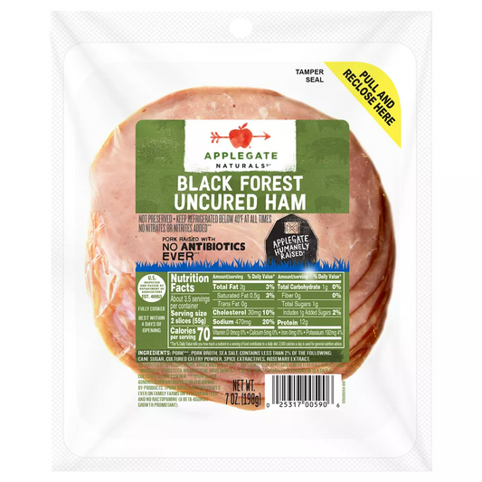 Applegate Sliced Black Forest Ham, 7 oz