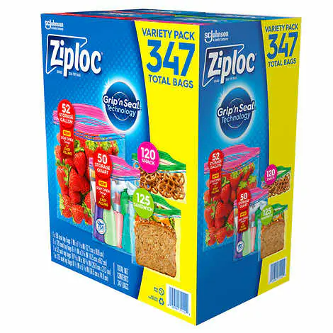 Ziploc Seal Top Bag, Variety Pack, 347-count