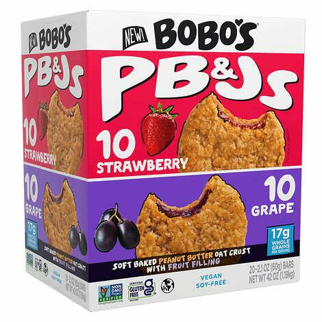 Bobo's PB&Js Oat Sandwich Bar Variety Pack 20 ct, 2.1 oz