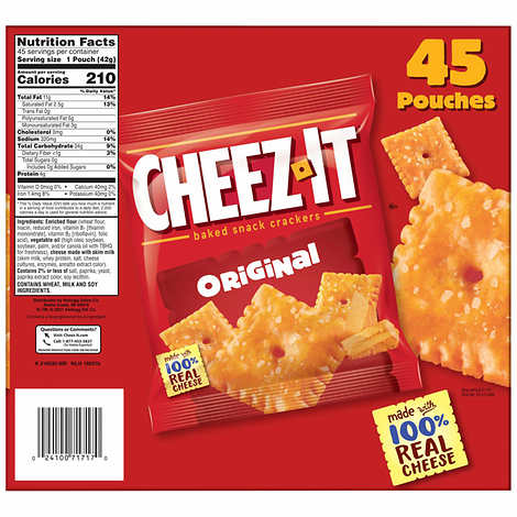 Cheez-It Crackers Cheddar 45 ct, 1.5 oz