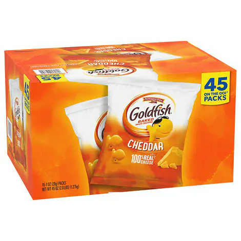 Pepperidge Farm Goldfish Crackers Cheddar, 45 Count