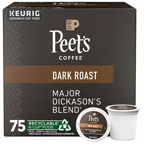 Peet's Coffee Major Dickason's Blend K-Cup Pod, 75 Count