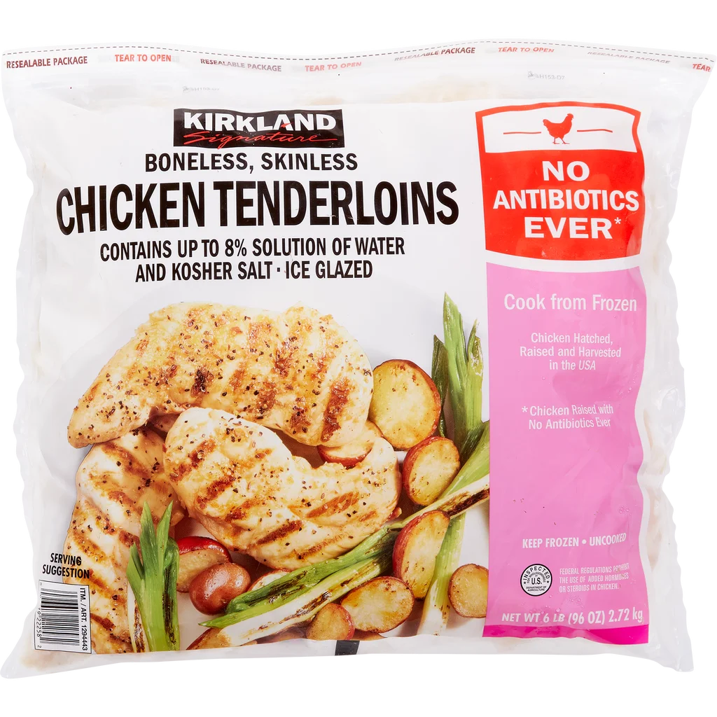 Kirkland Signature Chicken Tenderloins, Boneless Skinless, 6 lbs