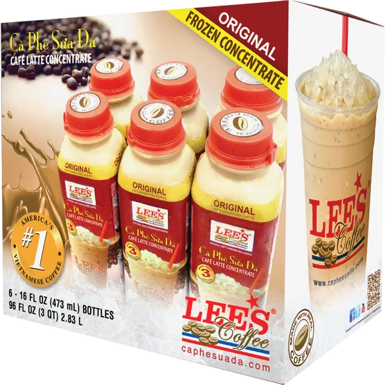 Lee's Cafe Latte Frozen Concentrate, Original, 16 fl oz, 6 ct