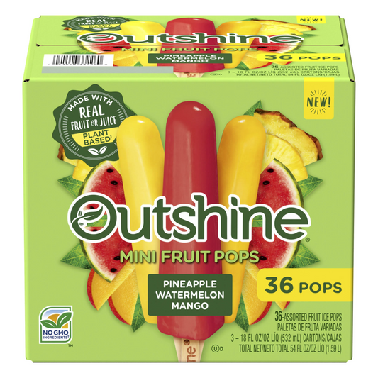 Outshine Mini Fruit Pops, Pineapple-Watermelon-Mango (36 x 36 ct)