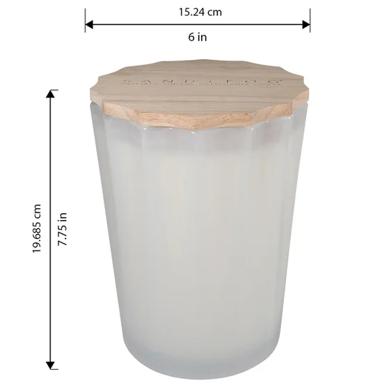 Sand + Fog Spring 57oz. Scalloped Candle with Rubber Wood Lid