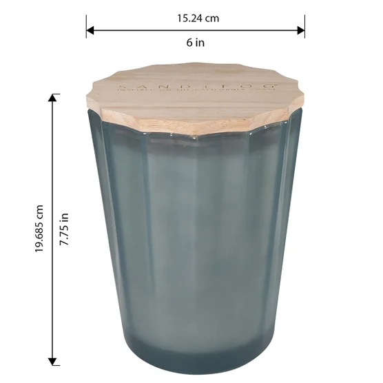 Sand + Fog Spring 57oz. Scalloped Candle with Rubber Wood Lid