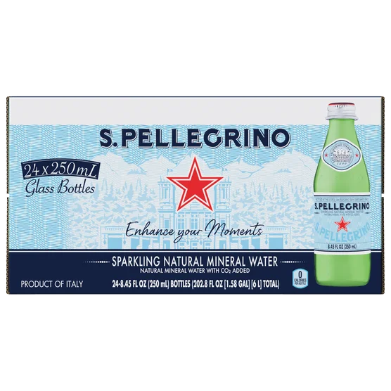 S.Pellegrino Sparkling Natural Mineral Water, 8.45 fl oz, 24 ct
