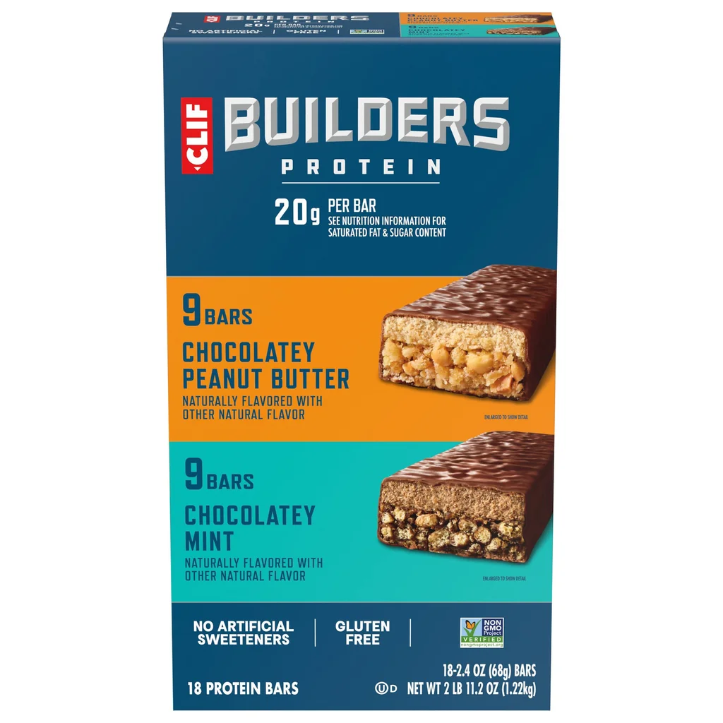 Clif Builder's Protein Bar, Variety Pack, 2.40 oz, 18-count