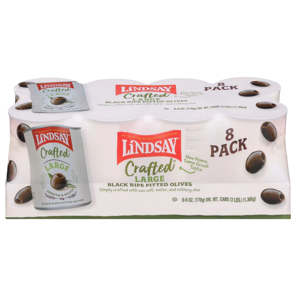 Lindsay Large Black Pitted Olives, 6 oz, 8 ct