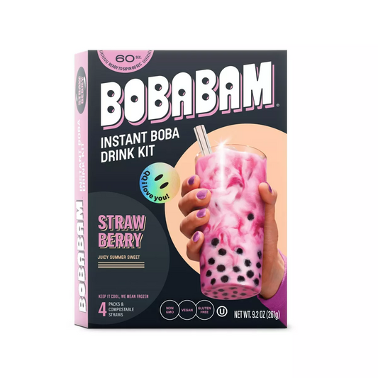 BOBABAM Frozen Instant Boba Pack Strawberry - 9.2oz/4pk