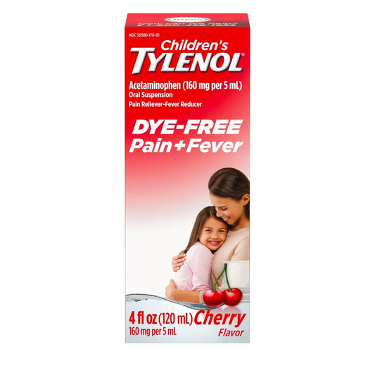 Children's Tylenol Dye-Free Pain + Fever Relief Liquid - Acetaminophen - Cherry - 4 fl oz