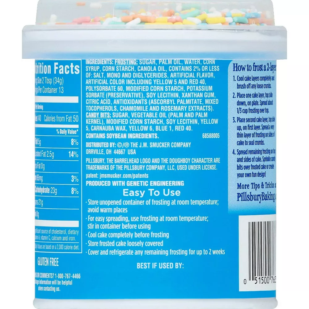 Pillsbury Funfetti Vanilla Flavored Frosting - 15.6oz