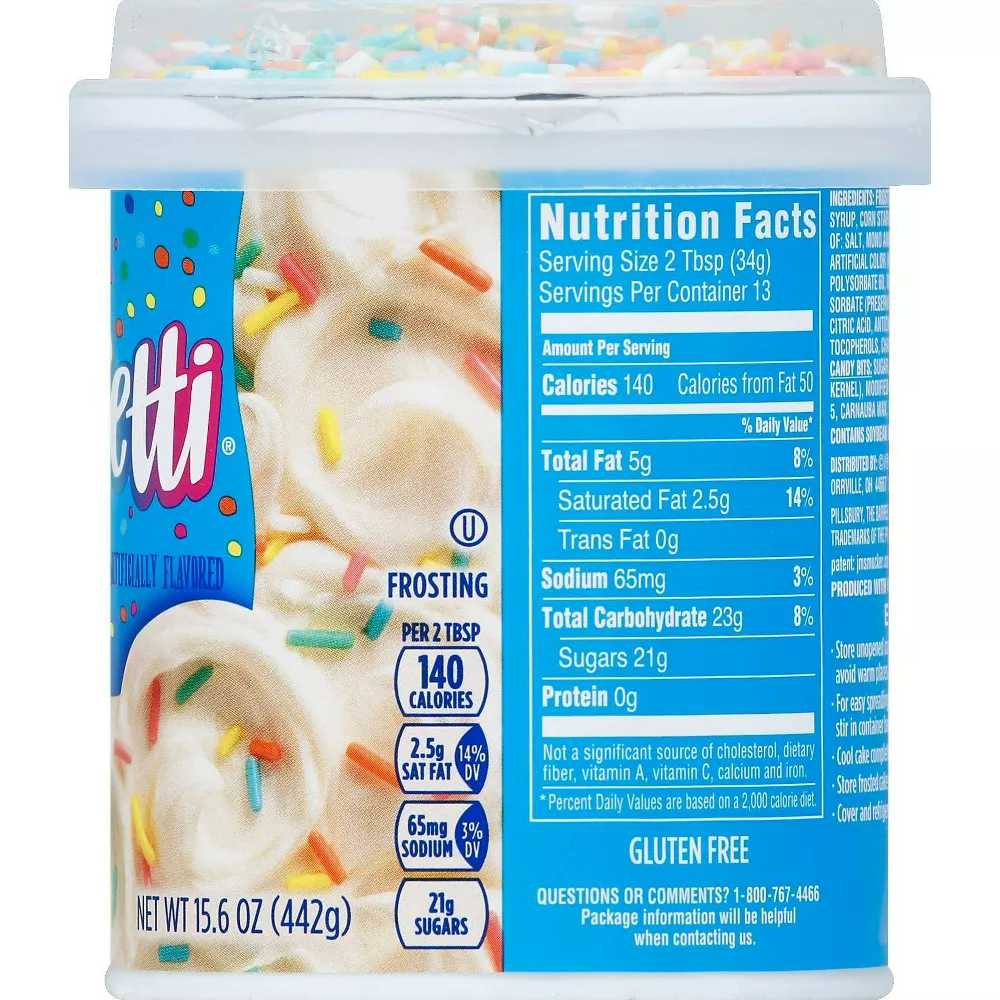 Pillsbury Funfetti Vanilla Flavored Frosting - 15.6oz