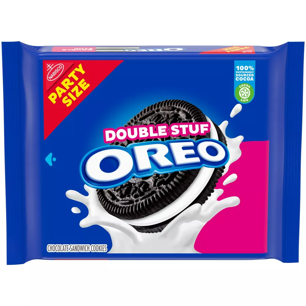 Oreos Double Stuf Chocolate Sandwich Cookies Party Size, 26.7 oz