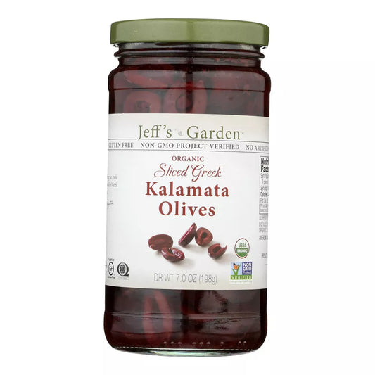 Jeff's Garden Organic Sliced Greek Kalamata Olives, 7 oz