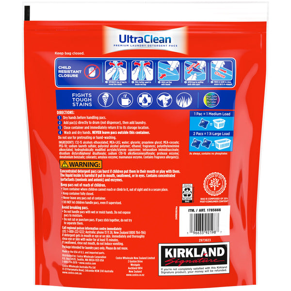 Kirkland Signature UltraClean Laundry Detergent Pacs, HE Compatible, Fresh Scent, 152 ct