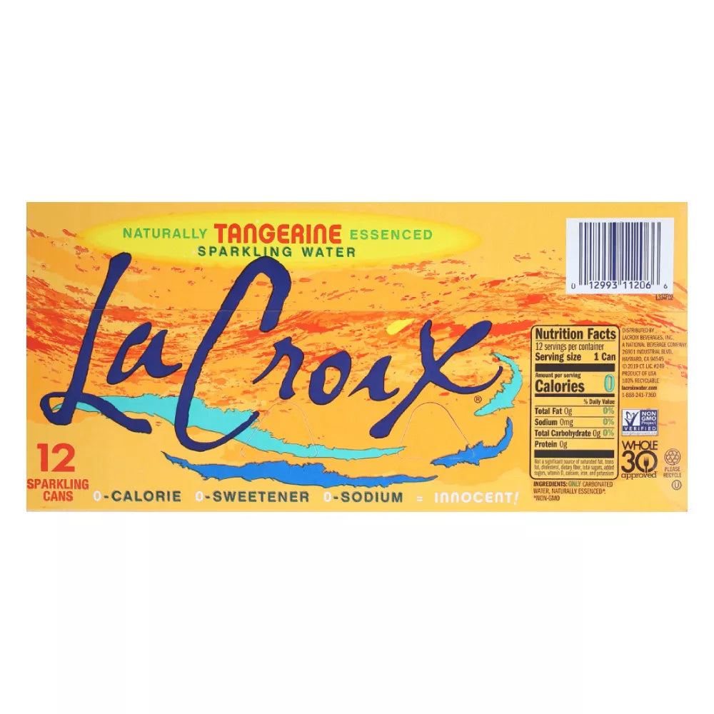 LaCroix Tangerine Sparkling Water 12 ct, 12 oz