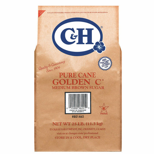 C&H Pure Cane Medium Brown Sugar, 25 lbs