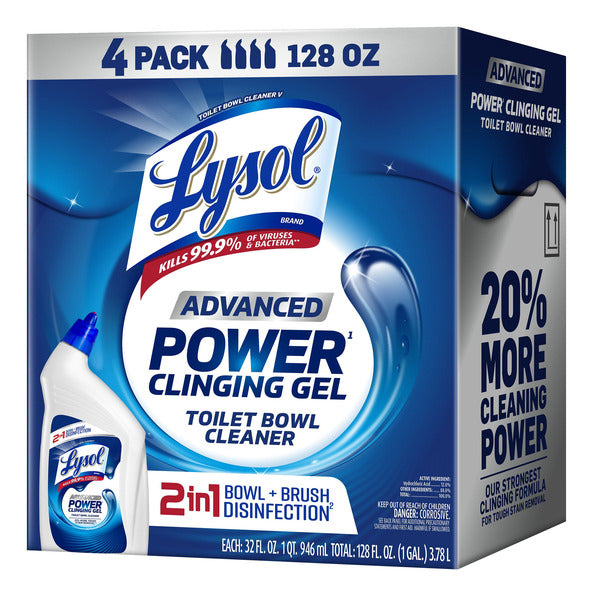 Front of Cleaning Products Lysol Advanced Toilet Bowl Cleaner 4/32 (4qts) Lysol Advanced Toilet Bowl Cleaner, 32 fl oz, 4-count