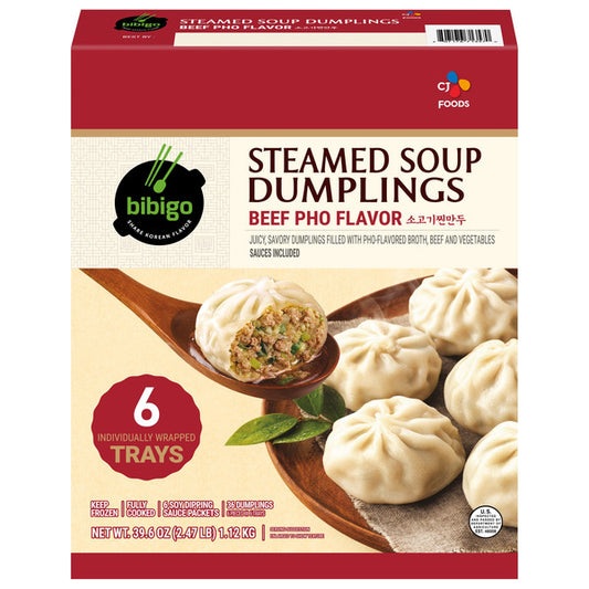 Bibigo Steamed Soup Dumplings, Beef Pho Flavor, 36-count