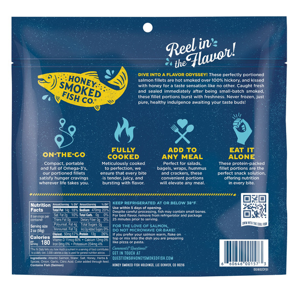 Honey Smoked Salmon, 2 oz, 8-count