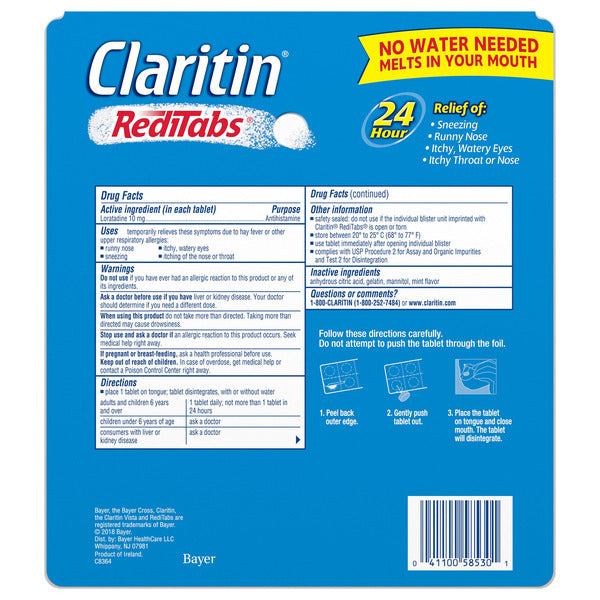 Claritin RediTabs 10 mg 24 Hour Non-Drowsy, 70 Disintegrating Tablets