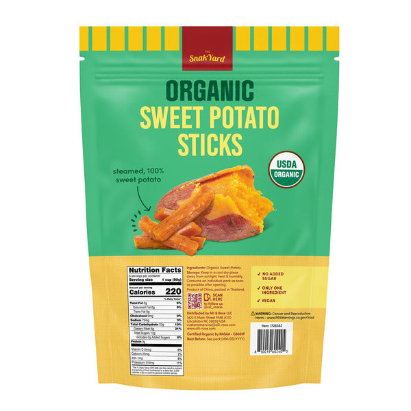 The SnakYard Organic Sweet Potato Sticks, 2.82 oz, 6-count