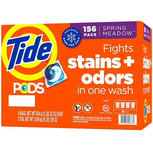 Tide PODS Laundry Detergent, HE Compatible, Spring Meadow, 156 ct