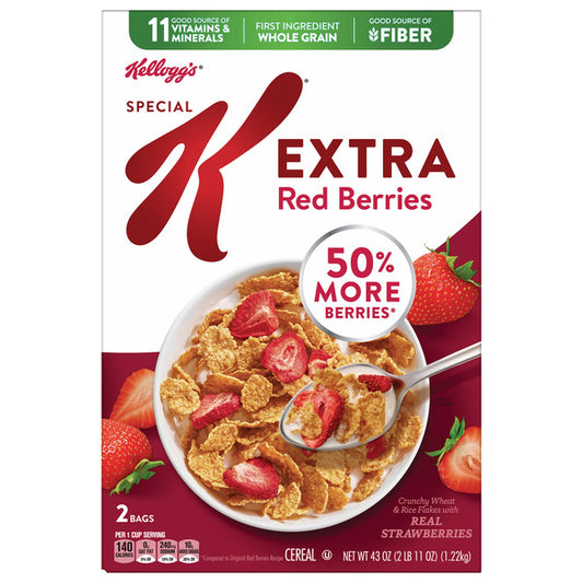 Kellogg's Special K Extra Red Berries Cereal, 21.5 oz, 2-count