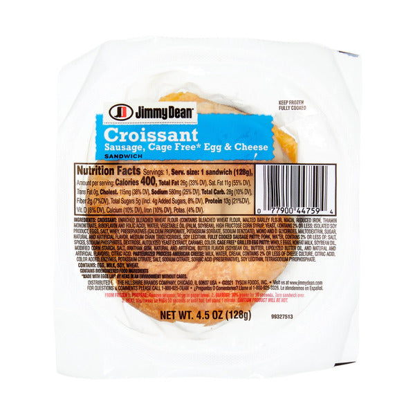 Jimmy Dean Croissant, Sausage, Egg & Cheese, 4.5 oz, 12-count