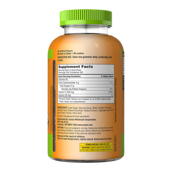 Kirkland Signature Vitamin C Adult Gummies, 250 mg, 2 x 180 ct