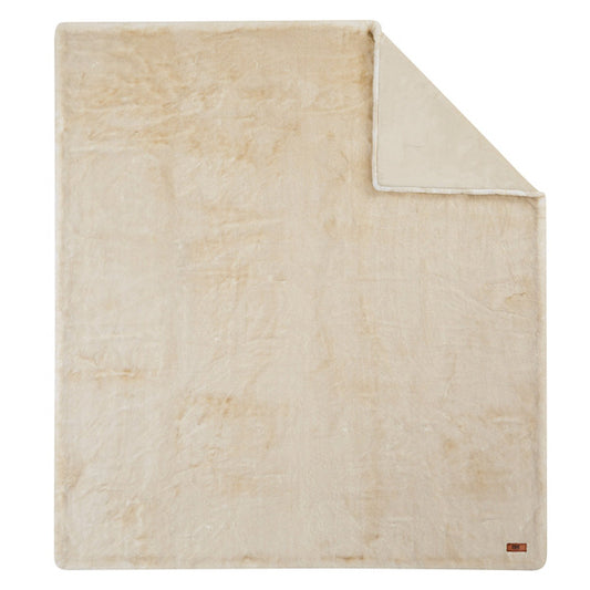 FRYE Luxe Faux Fur Throw, Beige 60in X 70in