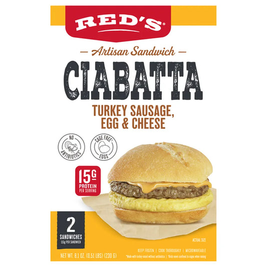 Red's Ciabatta Turkey Sausage, Egg & Cheese Sandwich